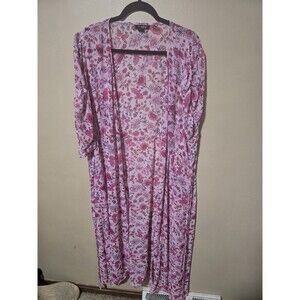 Torrid Chiffon Swiss Dot Ruched Sleeve Kimono Pink 4 4X 26 #E47570